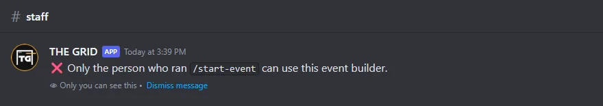 Reply to another member who presses a builder button
