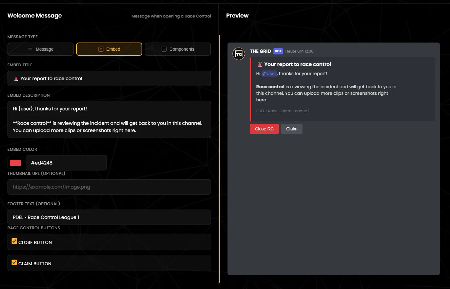 Step 4: welcome message
