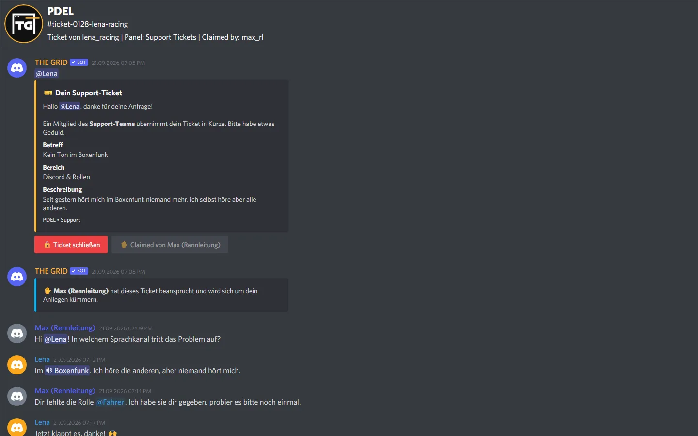 Ein geöffnetes Transcript