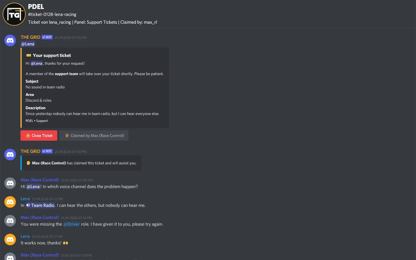 An opened transcript